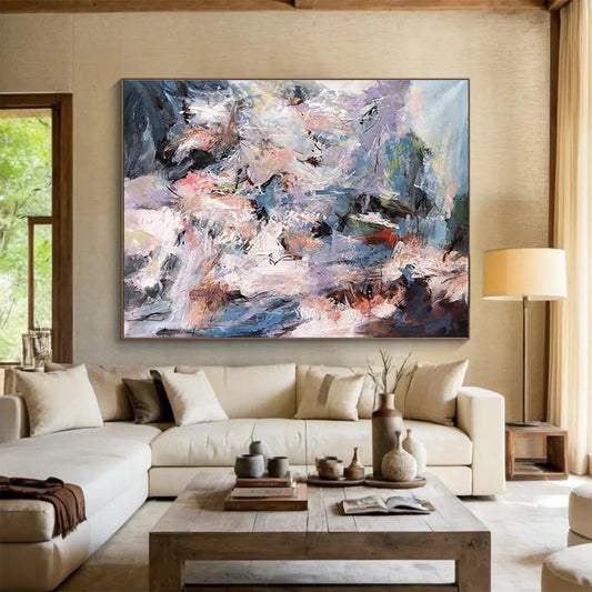 Huge Size Multicolor Abstract Expressionist Painting WB217