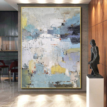 Unique Abstract Art Multicolor Textured Abstract, Large Contemporary Wall Art HS262