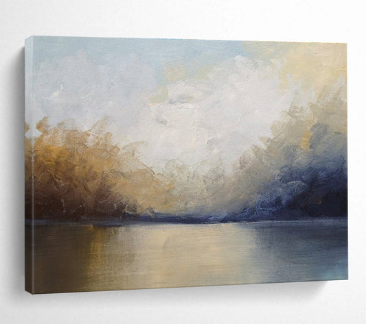 Oversized Canvas Art Soft Multicolor Abstract Landscape, Abstract Oil Painting WB169