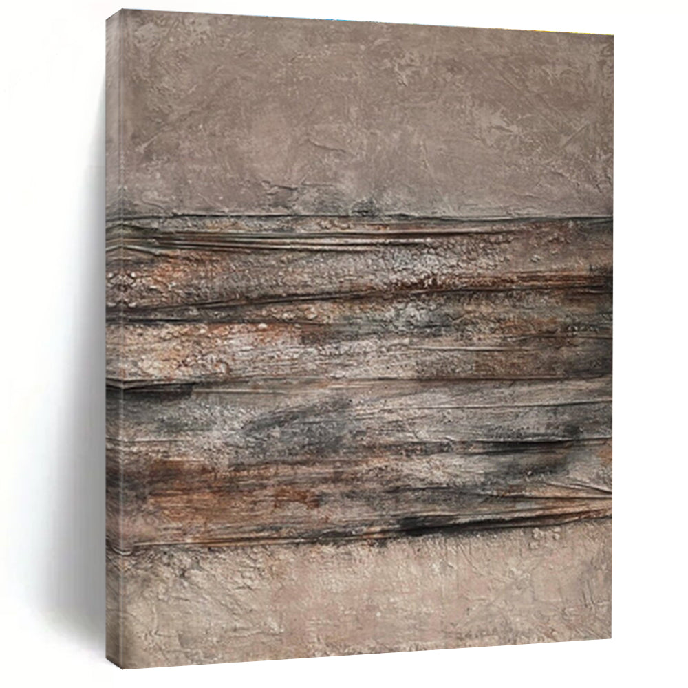 Gaint Canvas Art Brown & Gray Textured Abstract, Oversized Abstract Wall Art HS313