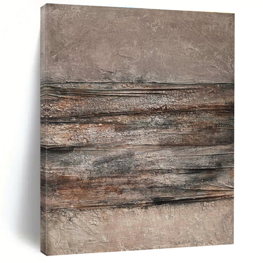 Gaint Canvas Art Brown & Gray Textured Abstract, Oversized Abstract Wall Art HS313