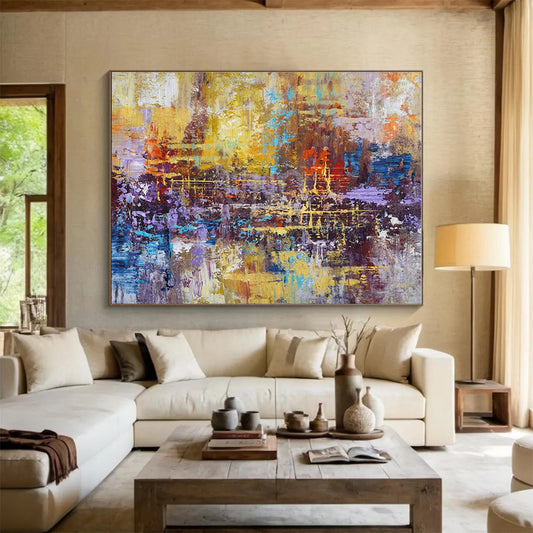 Big Size Multicolor Urban Abstract Reflection Painting WB052