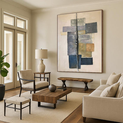 Minimalist Canvas Art Geometric Neutral Shapes Abstract Art HS573