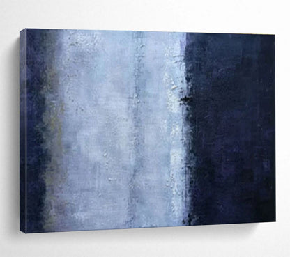 Hand Painted Art: Blue and Grey Textured Abstract Painting WB366