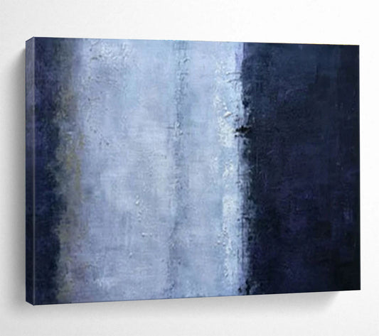 Hand Painted Art: Blue and Grey Textured Abstract Painting WB366