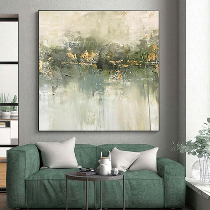Unique Abstract Art Gray & Gold Textured Abstract, Large Contemporary Wall Art HS443
