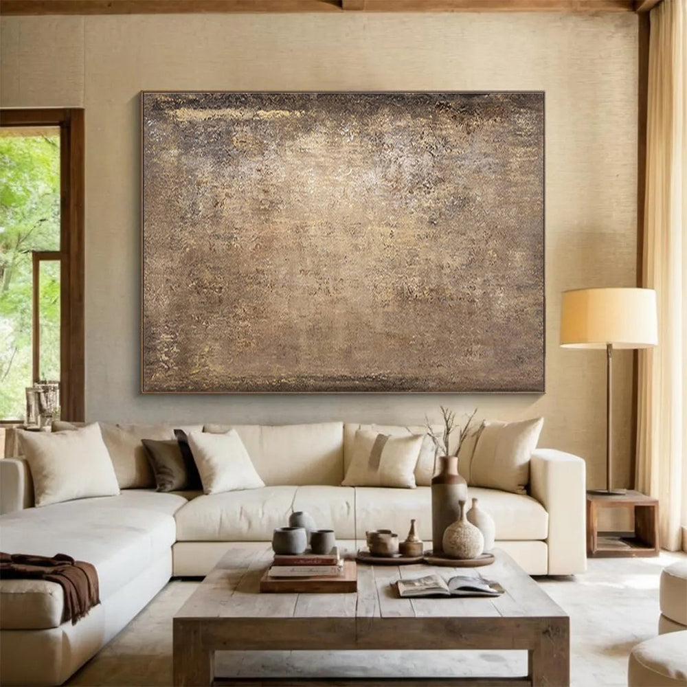 Modern Art Abstract Paintings Brown Tones Textured Abstract Painting WB340