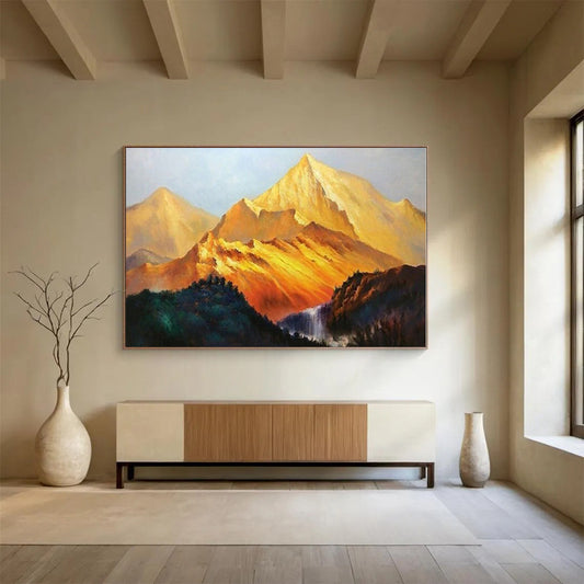 Extra Large Size Golden Mountain Landscape Painting WB104