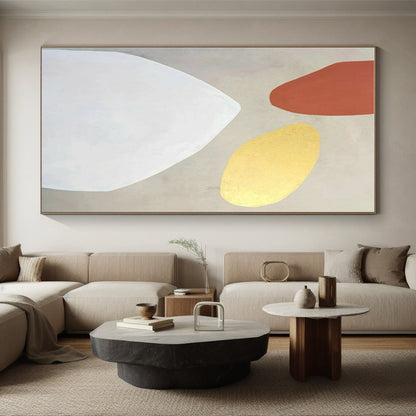 Unique Abstract Art Neutral Tones with Rust and Gold Accents Abstract Art HS643