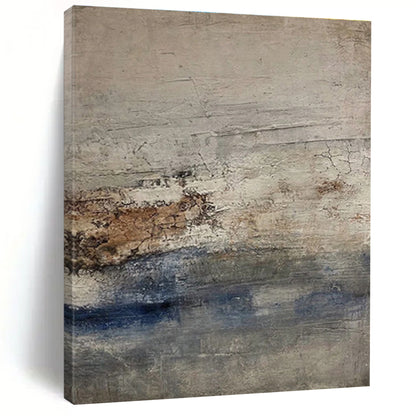Hand-Painted Gray, Brown & Blue Textured Abstract, Acrylic Modern Art Painting HS321