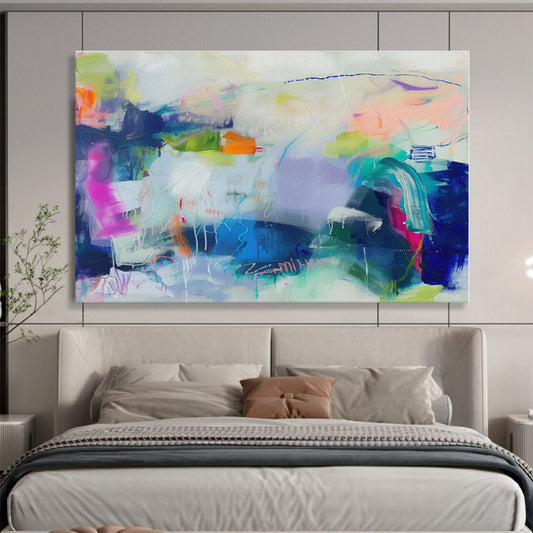 Huge Size Multicolor Abstract Expressionist Painting WB110