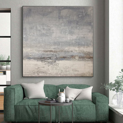 Unique Abstract Art Gray Textured Abstract, Large Contemporary Wall Art HS312