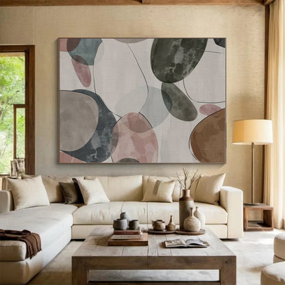 Unique Abstract Art Multicolor Organic Abstract, Large Contemporary Wall Art HS369