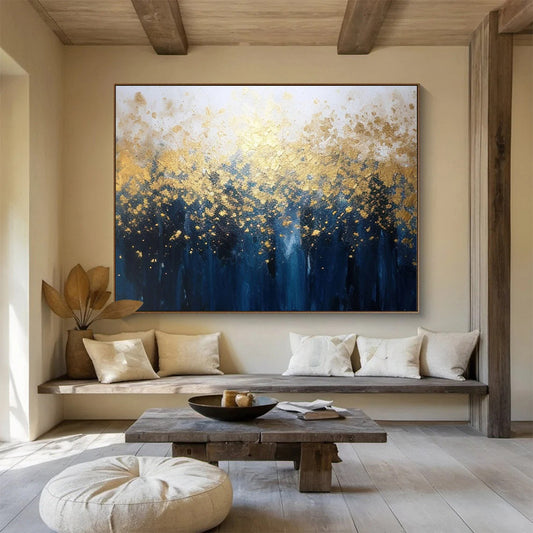Big Size Multicolor Abstract Golden Forest Painting WB195