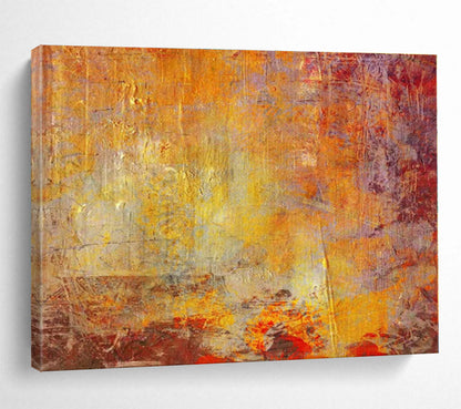Big Size Orange and Red Abstract Textured Painting WB062