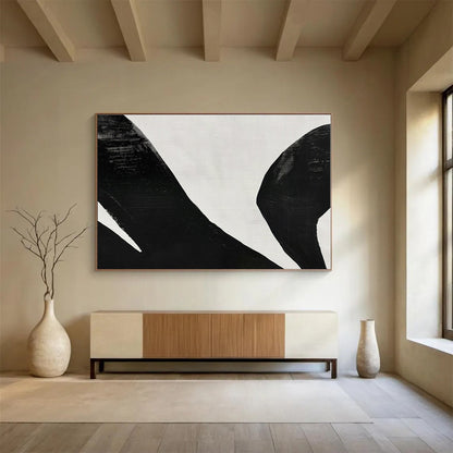 Black, White Abstract Painting – Bold Acrylic Art WB048