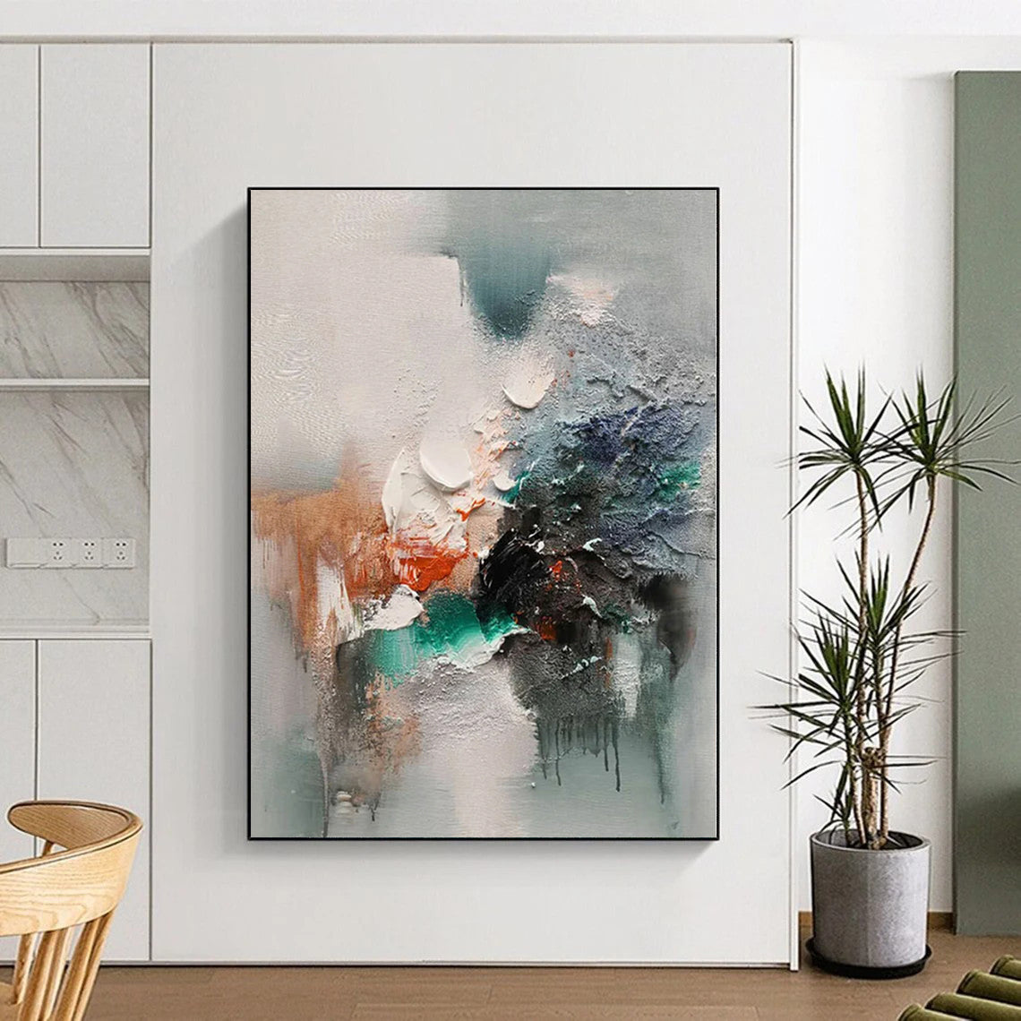 Handmade Art Multicolor Textured Abstract Painting For Sale HS097