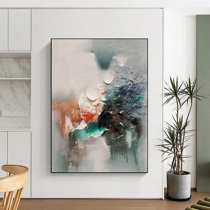 Handmade Art Multicolor Textured Abstract Painting For Sale HS097