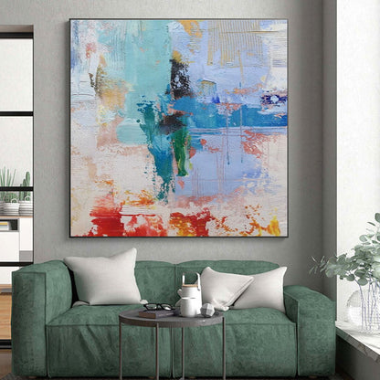 Unique Abstract Art Blue, Green, and Red Dynamic Abstract Art HS768