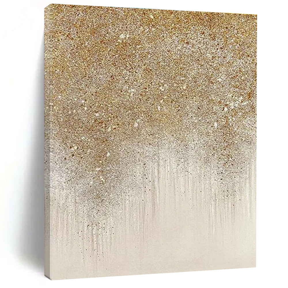 Oversized Abstract Wall Art Gold & Silver Glitter Textured Art HS380
