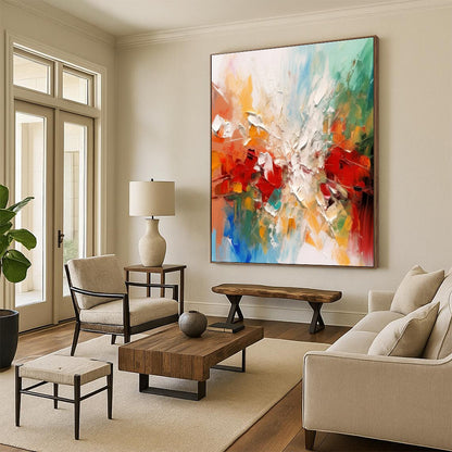 Multicolor Abstract Textured Art For Living Room and Art Studio WS445