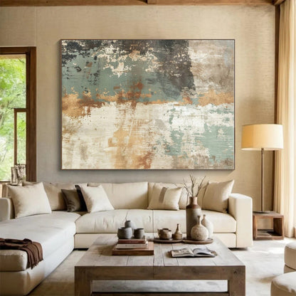 Hand Painted Art Earthy Tones Textured Abstract Art HS741