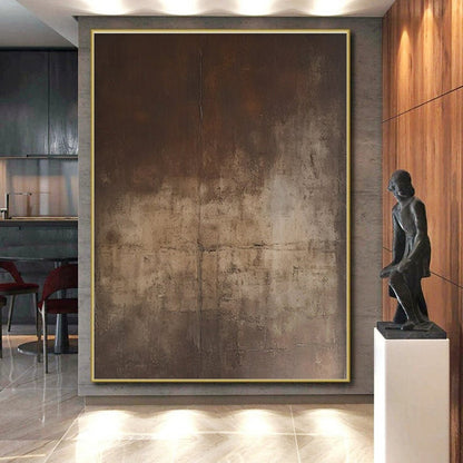 Unique Abstract Art Brown and Beige Textured Abstract Art HS760