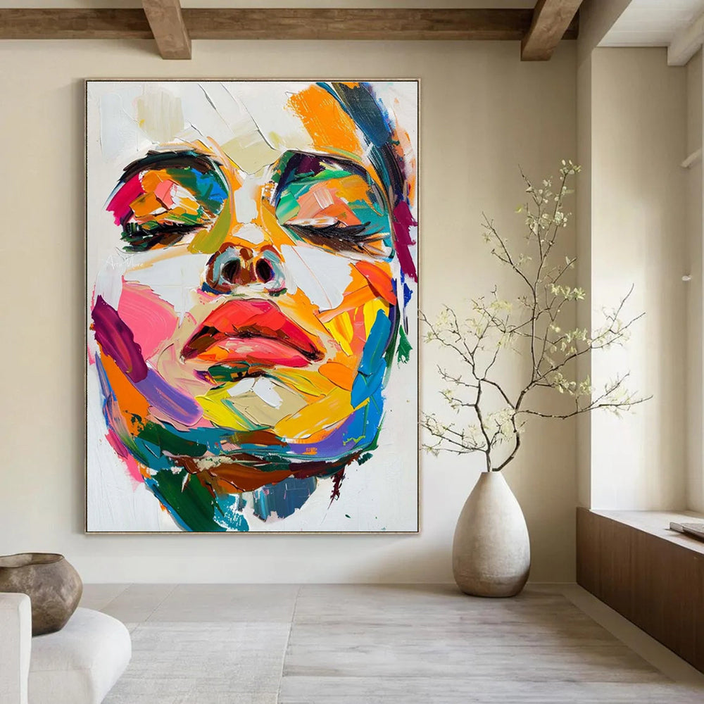 Multicolor Abstract Figurative Art For Living Room and Art Studio WS447