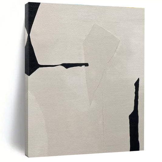 Minimalist Canvas Art Black and White Geometric Abstract Painting On Canvas HS794