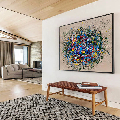 Large Size Multicolor Abstract Splatter Painting WB085