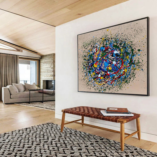 Large Size Multicolor Abstract Splatter Painting WB085