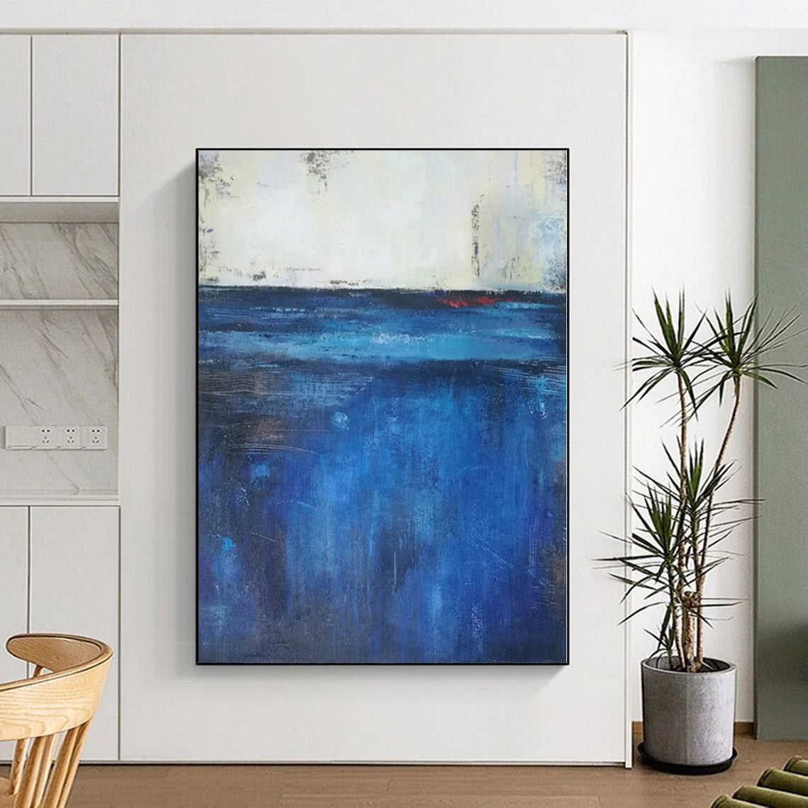 Acrylic Modern Art Paintings Blue Abstract Seaside Painting For Sale HS096