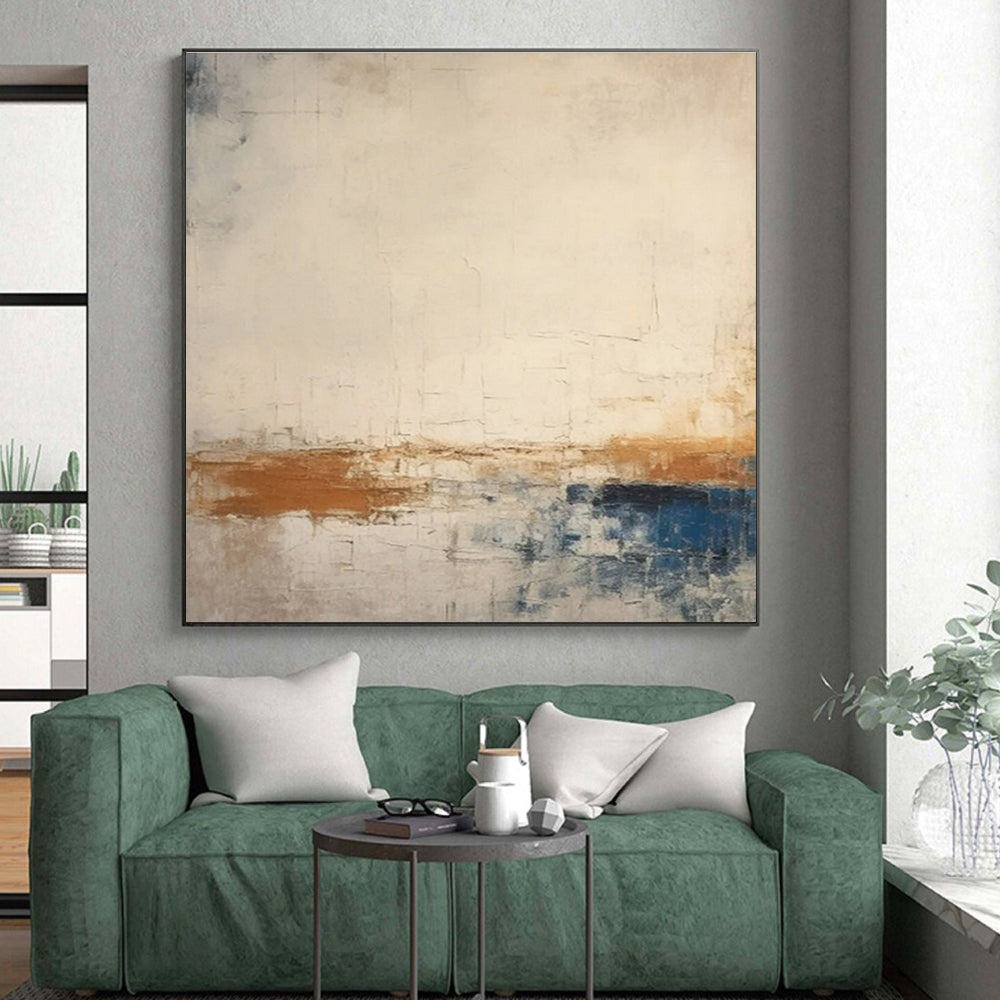 Acrylic Modern Art Paintings Beige, Brown, and Blue Textured Abstract Art HS754