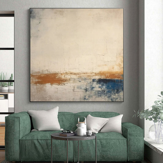 Acrylic Modern Art Paintings Beige, Brown, and Blue Textured Abstract Art HS754