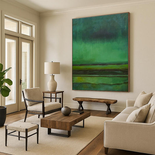 Beige, Gray Abstract Landscape Art For Living Room and Bedroom WS463