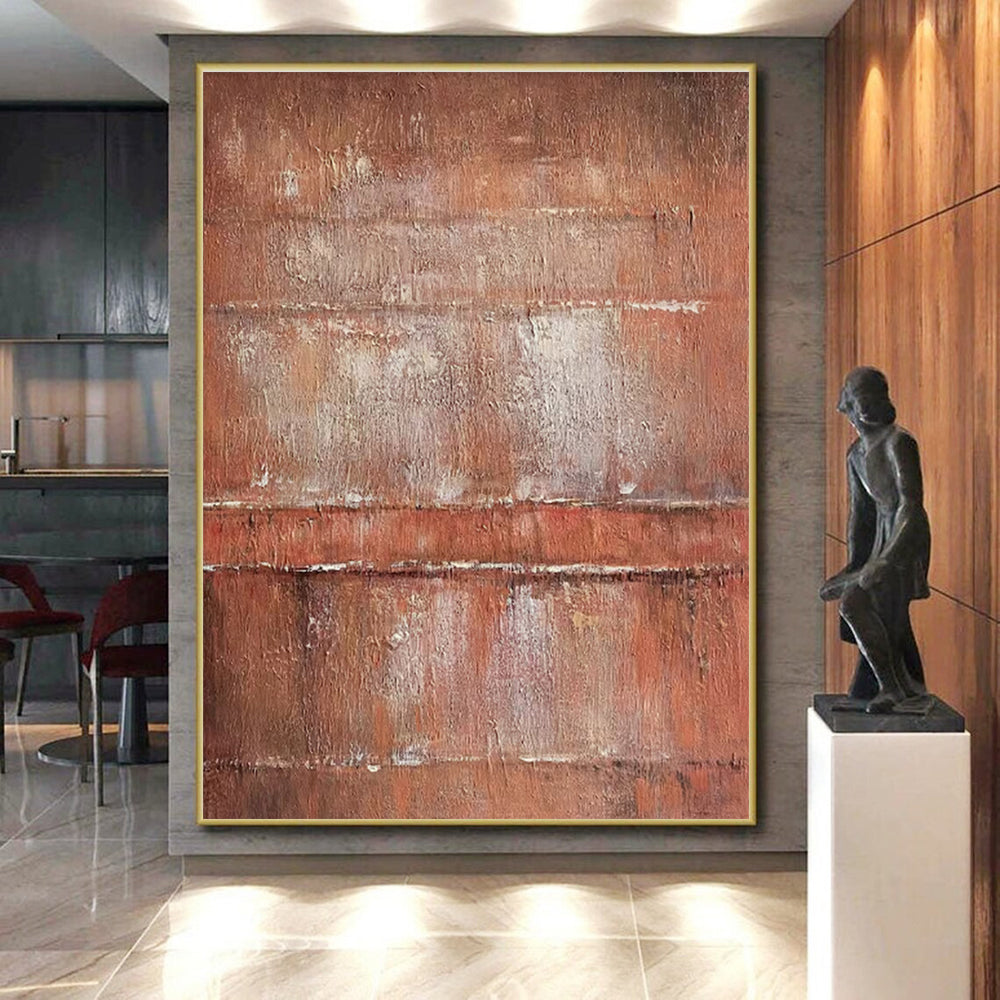 Hand-Painted Brown Textured Abstract, Acrylic Modern Art Painting HS352