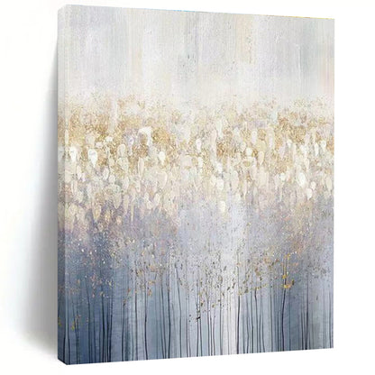 Handmade Art Oversized Abstract Wall Art with Gold, Gray, White Textures - Acrylic Modern Art Painting HS512