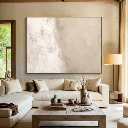 Handmade Art Beige Textured Abstract, Minimalist Canvas Art HS229