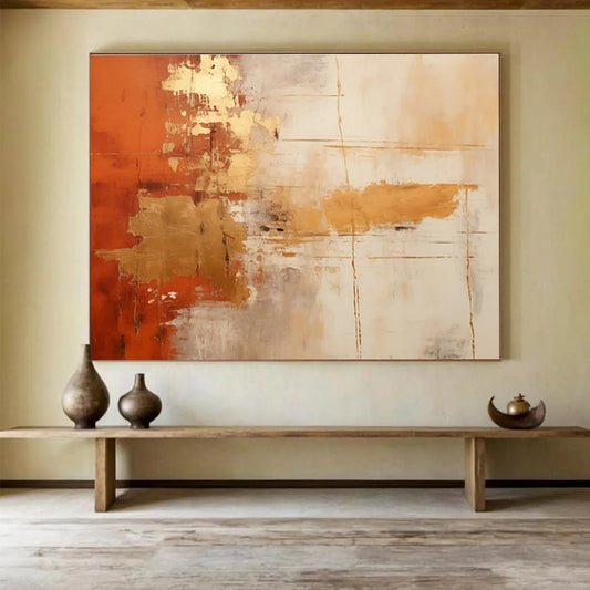 Big Size Multicolor Abstract Golden Painting WB209