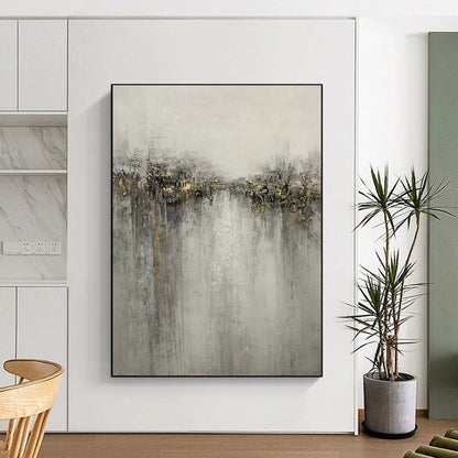Black, Gray, and White Textured Abstract Painting For Sale WS511