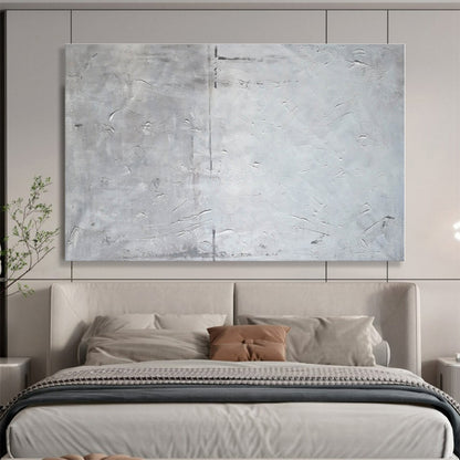 Big Size Gray and White Abstract Textured Painting WB149