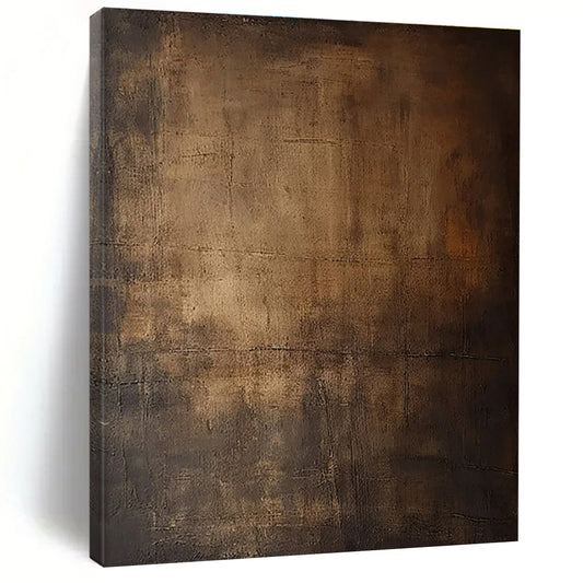 Minimalist Canvas Art Brown Textured Abstract Art HS623