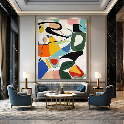 Multicolor Geometric Shapes Abstract Painting For Sale Online WS475