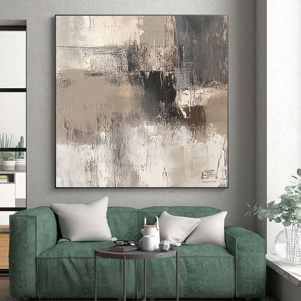 Handmade Art Neutral Tones Textured Abstract Painting HS175