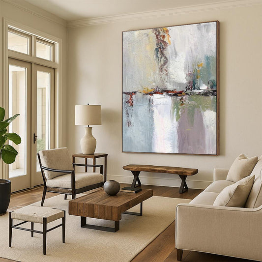 Handmade Art Multicolor Textured Abstract, Minimalist Canvas Art HS439