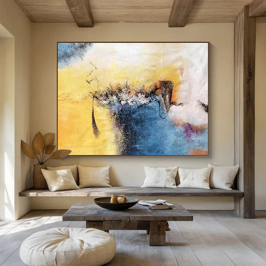 Oversized Canvas Art Multicolor Abstract Expressionist Painting WB219