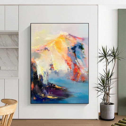 Multicolor Abstract Landscape Art For Living Room and Art Studio WS421
