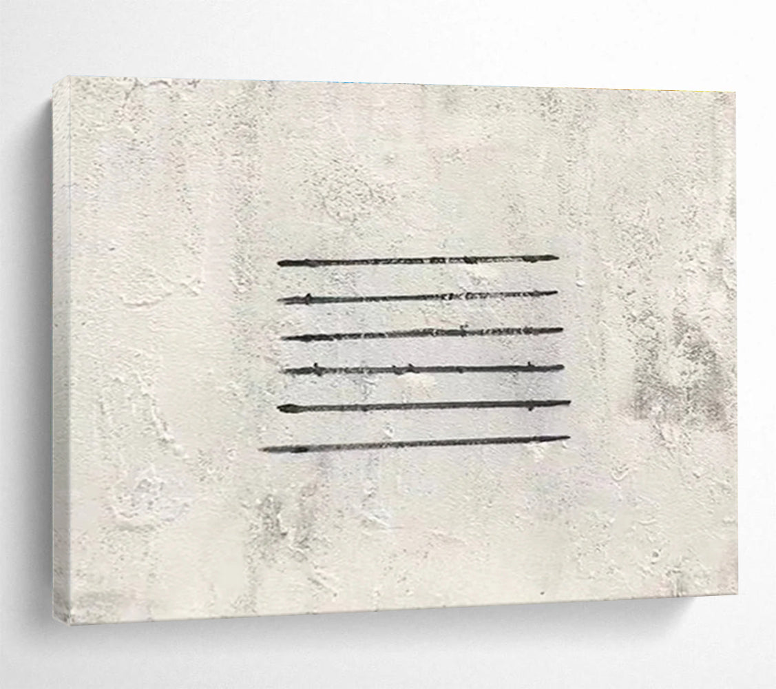 Horizontal Black and Gray Line Abstract Art WB230