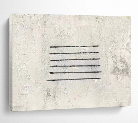 Horizontal Black and Gray Line Abstract Art WB230