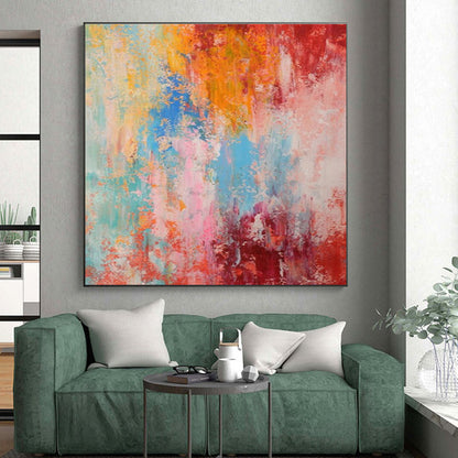 Hand Painted Art Multicolor Textured Abstract, Acrylic Modern Art Paintings HS283